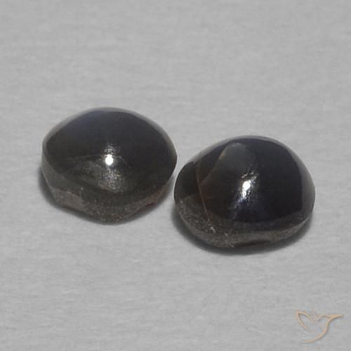 Gemas de Crisoberilo Ojo de Gato Gris oscuro natural de 0.40 ct, Redondo, Opaco