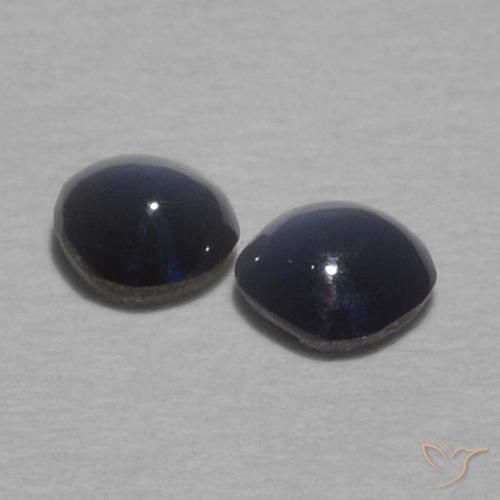 Gemas de Crisoberilo Ojo de Gato Gris oscuro natural de 0.32 ct, Redondo, Opaco