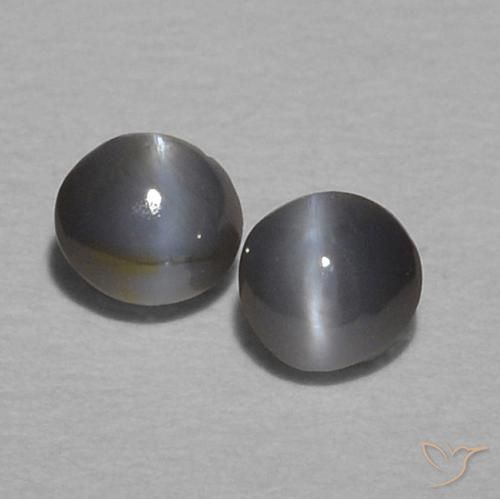 0.28ctw Natural Gris Crisoberilo Ojo de Gato, Ovalada, Opaco