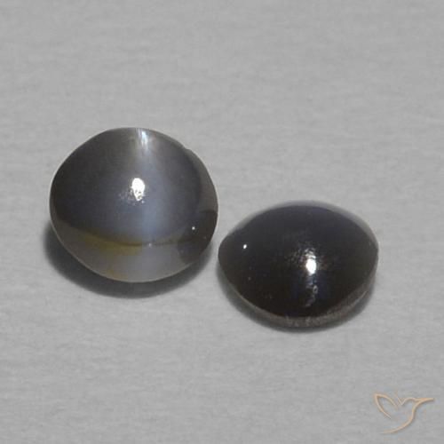 Gemas de Crisoberilo Ojo de Gato Gris natural de 0.28 ct, Ovalada, Opaco