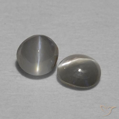 Gemas de Crisoberilo Ojo de Gato Verde medio natural de 0.29 ct, Redondo, Opaco