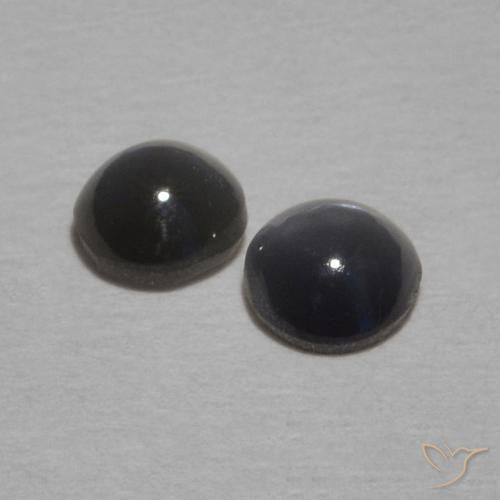 Gemas de Crisoberilo Ojo de Gato Gris negro natural de 0.52 ct, Ovalada, Opaco