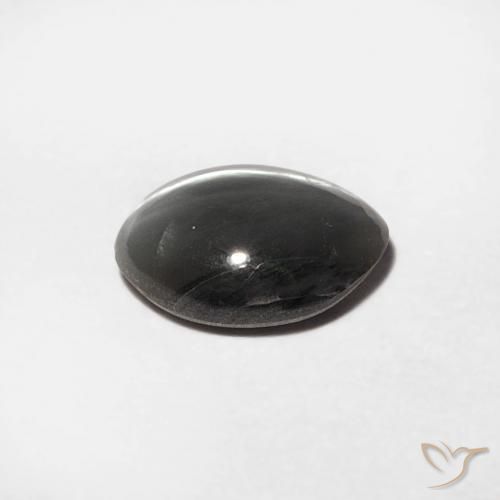 Crisoberilo Ojo de Gato Gris medio natural de 0.88 ct, Corte Óvalo, Opaco