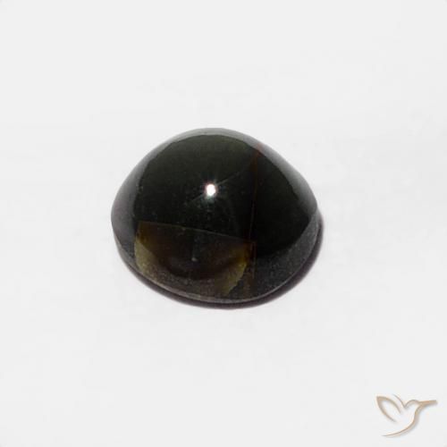 Crisoberilo Ojo de Gato Gris acero natural de 0.36 ct, Redondo, Opaco