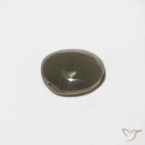 Crisoberilo Ojo de Gato Gris muy claro natural de 0.20 ct, Redondo, Opaco