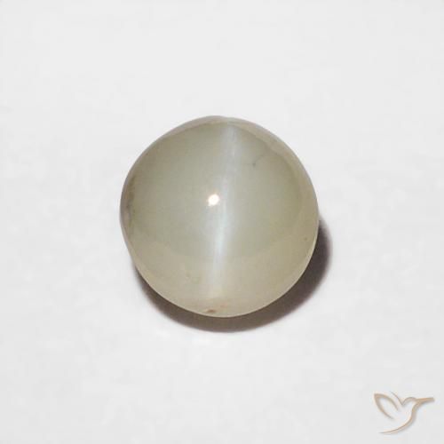 0.44ct Natural Verde medio Crisoberilo Ojo de Gato, Redondo, Opaco