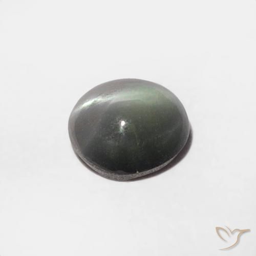 Crisoberilo Ojo de Gato Verde claro natural de 0.35 ct, Redondo, Opaco