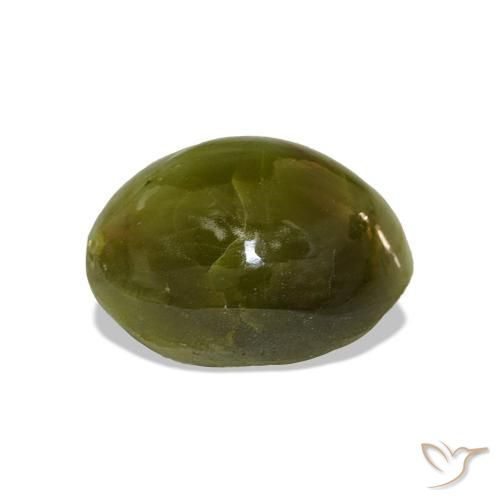 Crisoberilo Ojo de Gato Verde cálido natural de 7.16 ct, Ovalada, Opaco