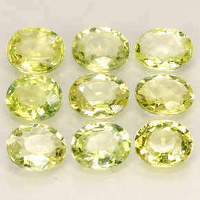 Gemas de crisoberilo amarillo natural de  ct, corte óvalo, VVS-VS