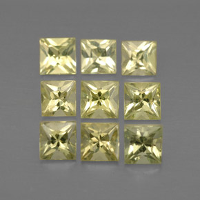 Gemas de crisoberilo amarillo natural de  ct, cuadrado, VVS-VS