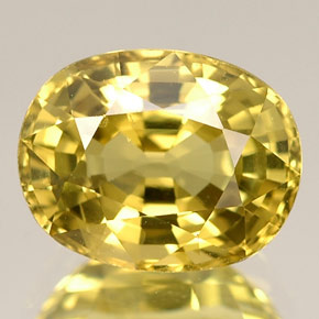 Crisoberilo amarillo natural de 2,94 ct, corte óvalo, VVS