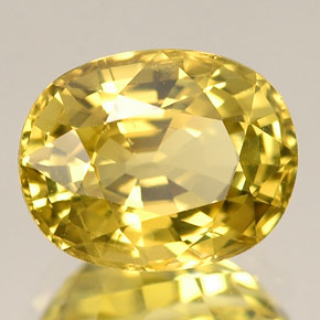 Crisoberilo amarillo natural de 2,94 ct, corte óvalo, VVS