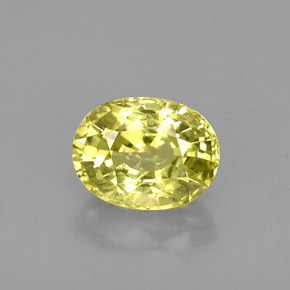 Crisoberilo amarillo natural de 1,59 ct, corte óvalo, VS