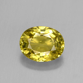 Crisoberilo amarillo natural de 1,58 ct, corte óvalo, VVS