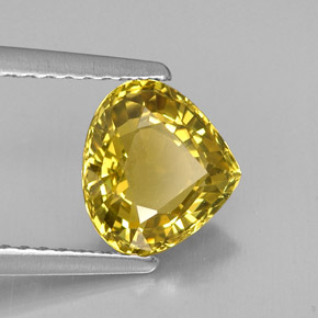 Crisoberilo amarillo natural de 1,72 ct, en forma de pera, VVS