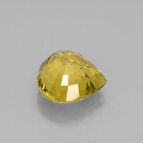 Crisoberilo amarillo natural de 1,72 ct, en forma de pera, VVS