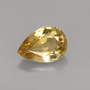 Crisoberilo amarillo natural de 0,87 ct, en forma de pera, VVS-VS