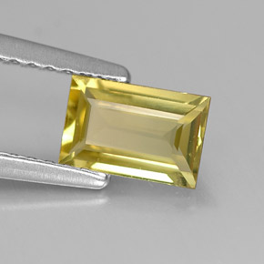 Crisoberilo Dorado verdoso natural de 0.75 ct, Corte Baguette, VVS-VS