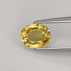 Crisoberilo amarillo natural de 1,22 ct, corte óvalo, VS