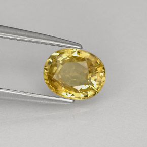 Crisoberilo amarillo natural de 1,22 ct, corte óvalo, VS