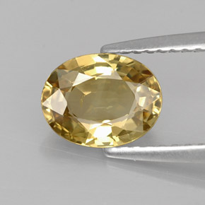 Crisoberilo amarillo natural de 1,37 ct, corte óvalo, VVS