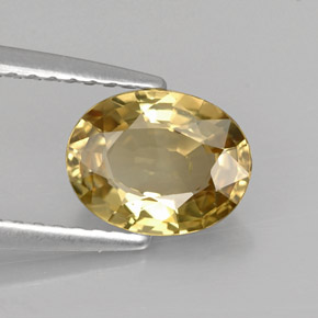 Crisoberilo amarillo natural de 1,37 ct, corte óvalo, VVS