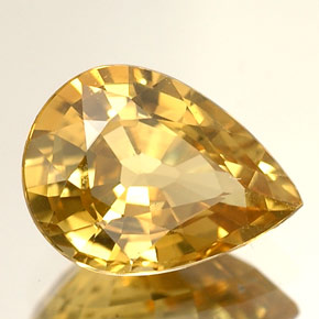 Crisoberilo amarillo natural de 1,63 ct, en forma de pera, VVS