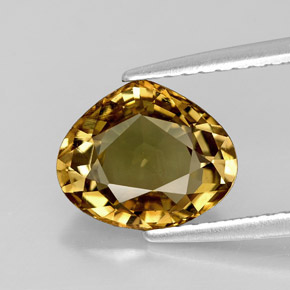 Crisoberilo amarillo natural de 2,24 ct, en forma de pera, VVS-VS