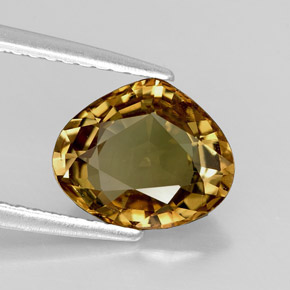 Crisoberilo amarillo natural de 2,24 ct, en forma de pera, VVS-VS