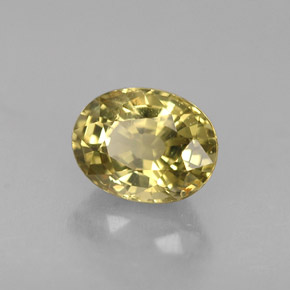Crisoberilo amarillo natural de 0,81 ct, corte óvalo, VVS-VS