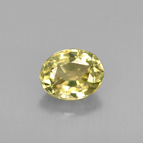 Crisoberilo Dorado verdoso natural de 0.65 ct, Corte Óvalo, VVS-VS