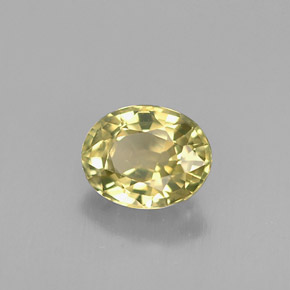 Crisoberilo Dorado verdoso natural de 0.65 ct, Corte Óvalo, VVS-VS