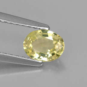 Crisoberilo amarillo natural de 0,62 ct, corte óvalo, VS