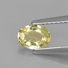 Crisoberilo amarillo natural de 0,62 ct, corte óvalo, VS
