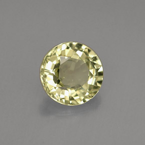 Crisoberilo amarillo natural de 0,72 ct, corte redondo, VS