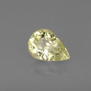 Crisoberilo amarillo natural de 0,58 ct, en forma de pera, VS-SI