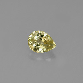 Crisoberilo amarillo natural de 0,53 ct, en forma de pera, VVS-VS