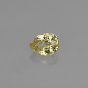 Crisoberilo amarillo natural de 0,53 ct, en forma de pera, VVS-VS