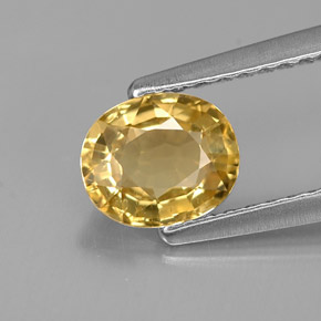 Crisoberilo amarillo natural de 0,98 ct, corte óvalo, VS