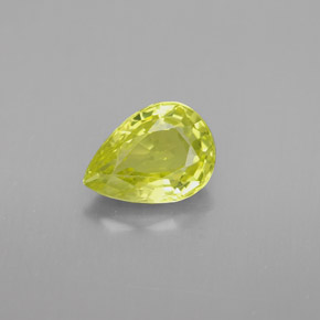 Crisoberilo amarillo natural de 1,44 ct, en forma de pera, VVS-VS
