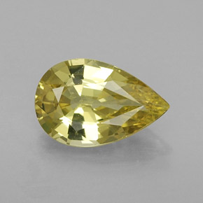 Crisoberilo amarillo natural de 1,37 ct, en forma de pera, VVS-VS
