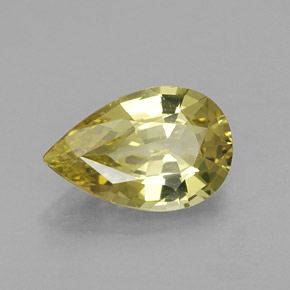 Crisoberilo amarillo natural de 1,37 ct, en forma de pera, VVS-VS
