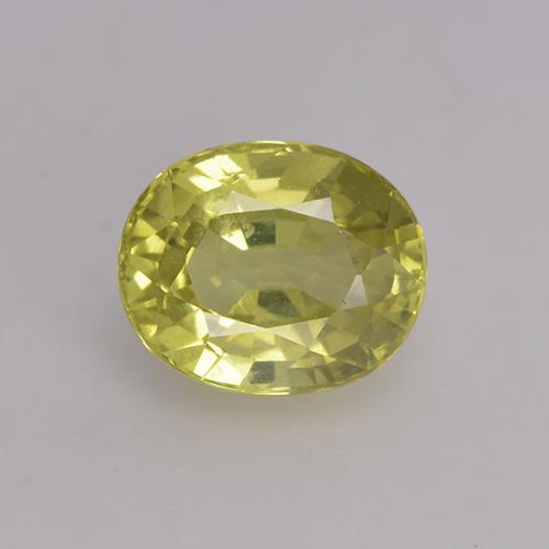 Crisoberilo amarillo natural de 1,41 ct, corte óvalo, VS