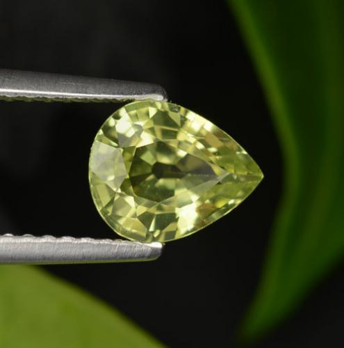 Crisoberilo Verde amarillo natural de 1.20 ct, En forma de pera, VVS-VS