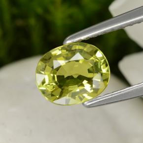 Crisoberilo amarillo natural de 1,30 ct, corte óvalo, VVS