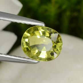 Crisoberilo amarillo natural de 1,30 ct, corte óvalo, VVS