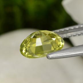 Crisoberilo amarillo natural de 1,30 ct, corte óvalo, VVS