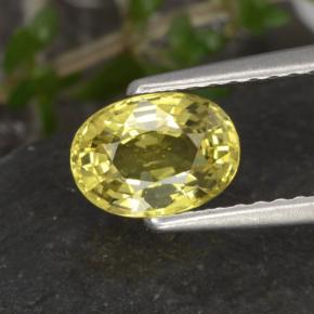Crisoberilo amarillo natural de 1,12 ct, corte óvalo, VVS