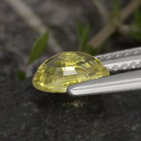 Crisoberilo amarillo natural de 1,12 ct, corte óvalo, VVS