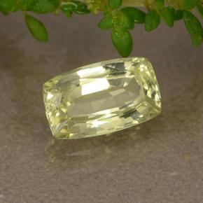 Crisoberilo Amarillo verdoso natural de 1.31 ct, Corte Cojín, VVS-VS